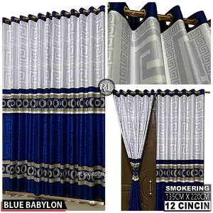 Gorden Curtain Tali jendela minimalis murah smokering  Katun grosir