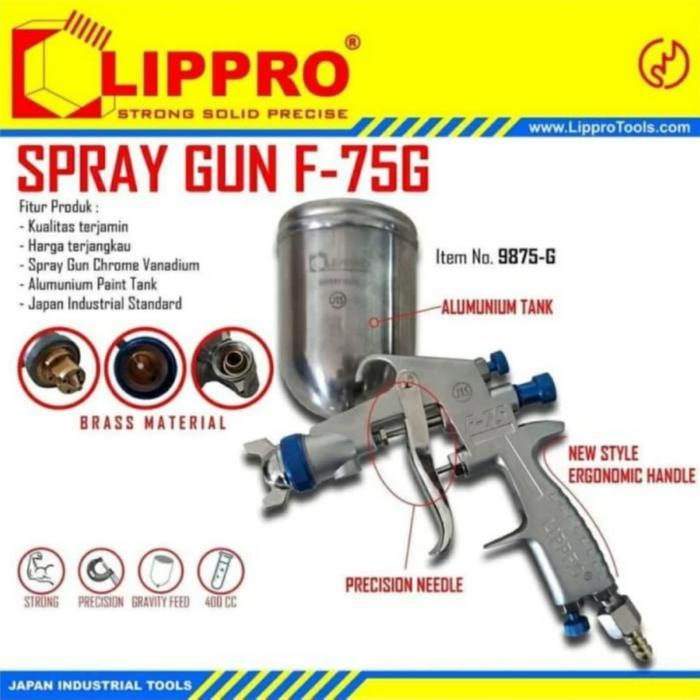 Gambar Spraygun F75G cat semprot kompresor spray gun 400ml TABUNG ATAS dari Smart Teknik Kab. Tangerang Tokopedia