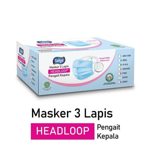 Masker Sensi Headloop 40 Pcs 3 Ply HIJAB - Putih