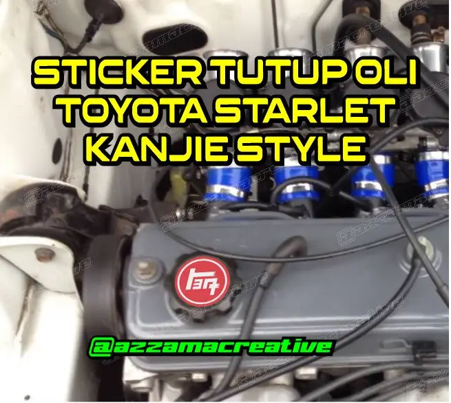 Stiker Toyota Tutup Oli mesin Starlet 1