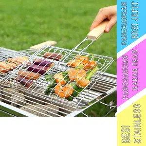 Panggangan Besi Stainless- Panggangan Jepit- Panggangan Bakar Ikan