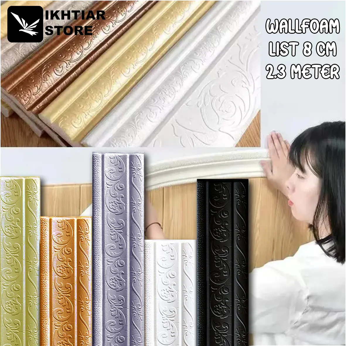 LIST WALLBOREDER 3D FOAM / WALLPAPER LIST BORDER FOAM 3D STICKER 8cm