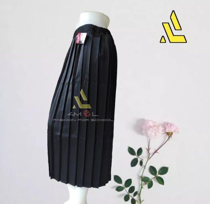 promo rok hitam SD/MI madrasa bahan HIGH TWIS model full rempel rok rempel atas (plisket ) seragam sekolah 3