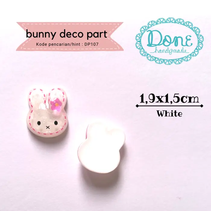 Gambar done handymade charm deco part liontin resin tempel bunny easter DP107 - white dari Done Handymade Kota Administrasi Jakarta Barat 2 Tokopedia