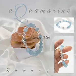 Gelang rosario Aquamarine 9-10mm