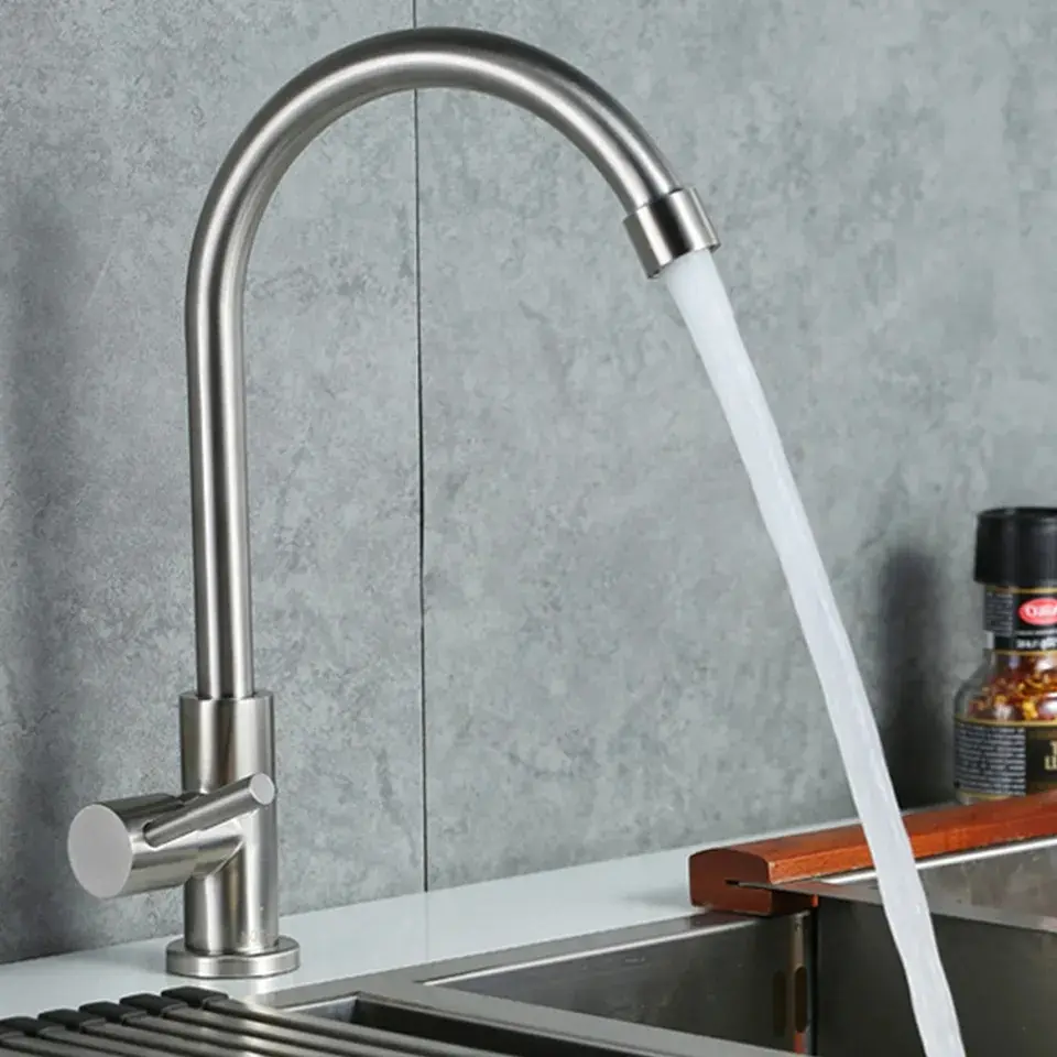 KRAN CUCI PIRING KERAN ANGSA PIPA STAINLESS TANAM MEJA KRAN DAPUR