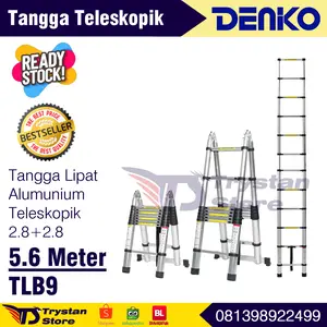 Tangga Denko Double Teleskopik ML 2056D 2.8 + 2.8 = 5,6 M / 5.6 meter