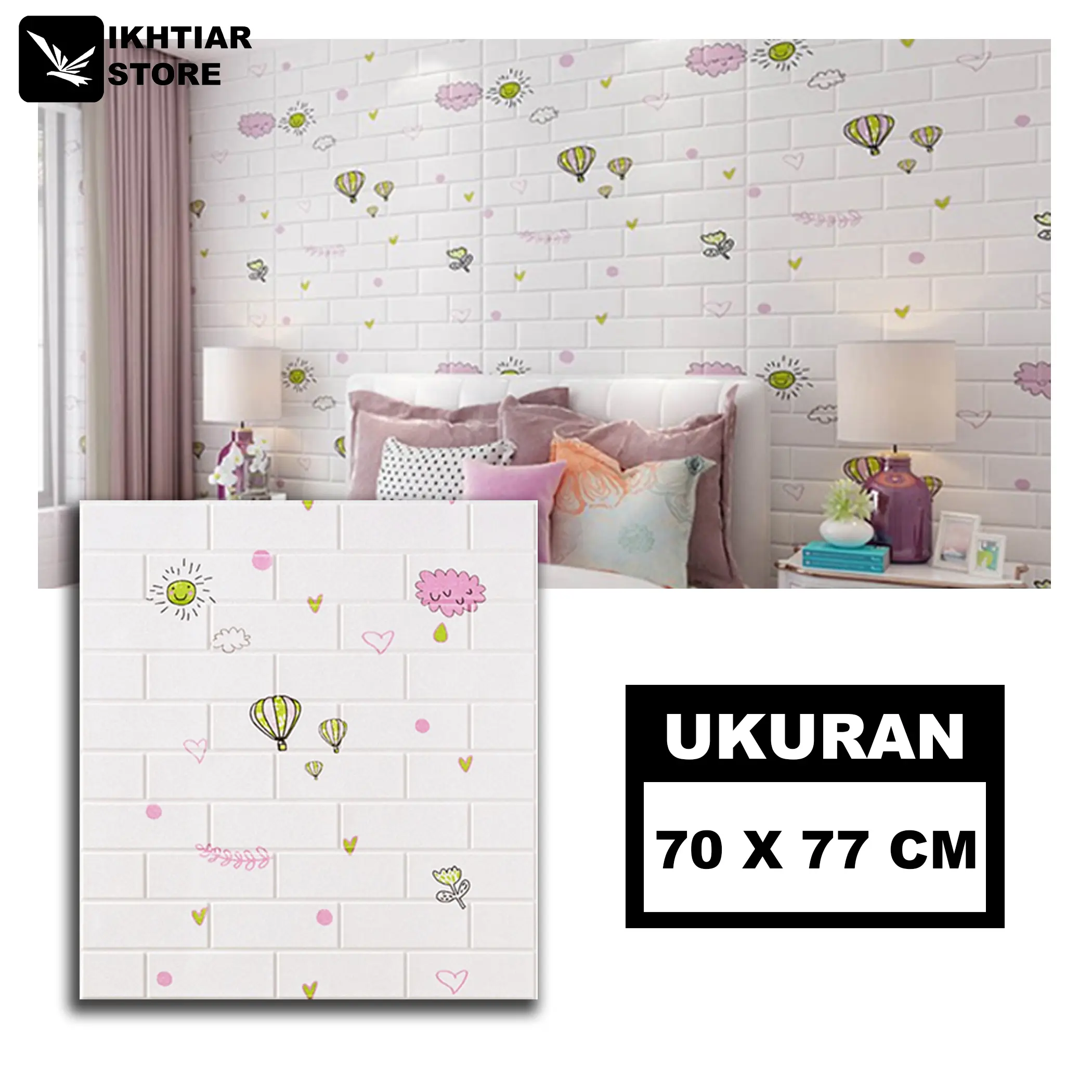 Wallpaper Sticker dinding 3d Foam Motif Gambar Animal KARTUN ANAK