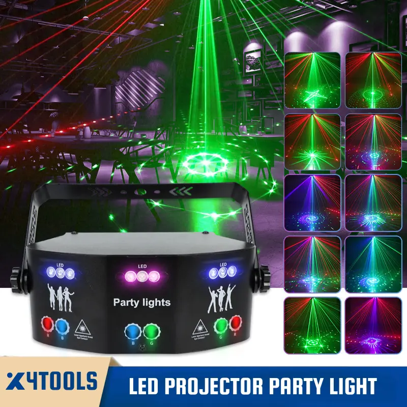 Lampu Laser Proyektor Disco Lighting Panggung Disko RGB Party Light 3