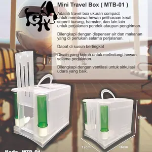 MTB 01 Kandila Pet Mini Travel Box Hewan Kecil Hamster Burung Landak