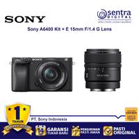 Gambar Sony Alpha A6400 Kit 16-50mm Bundling E 15mm F/1.4 G Lens (SEL15F14G) - BO dari Sentra Digital Kota Surabaya 1 Tokopedia