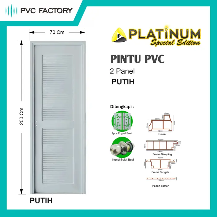 Jual Pintu PVC Platinum Special Edition Pintu Kamar Mandi 2 Panel ...