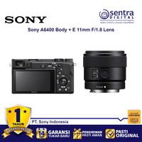 Gambar Sony Alpha A6400 (Body Only) With E 11mm F/1.8 Lens (SEL11F18) - BO dari Sentra Digital Kota Surabaya 2 Tokopedia