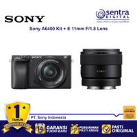 Gambar Sony Alpha A6400 Kit 16-50mm Bundling E 11mm F/1.8 Lens (SEL11F18) - BO dari Sentra Digital Kota Surabaya 1 Tokopedia