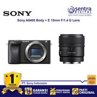 Gambar Sony Alpha A6400 (Body Only) With E 15mm F/1.4 G Lens (SEL15F14G) - BO dari Sentra Digital Kota Surabaya 1 Tokopedia