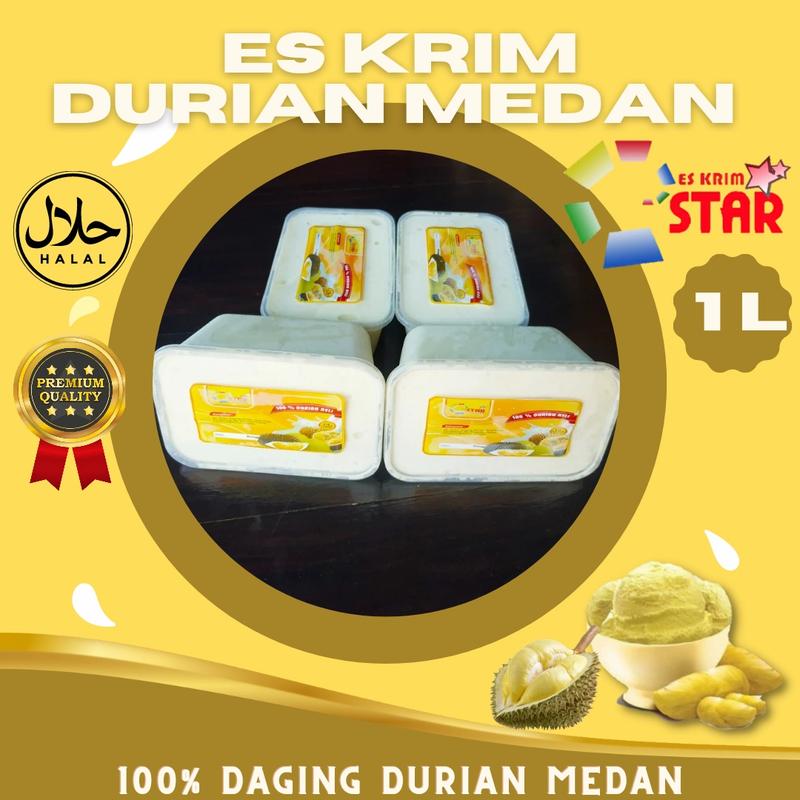 Es Krim Ice Cream rasa Durian Medan 1 Liter - Shop | Tokopedia