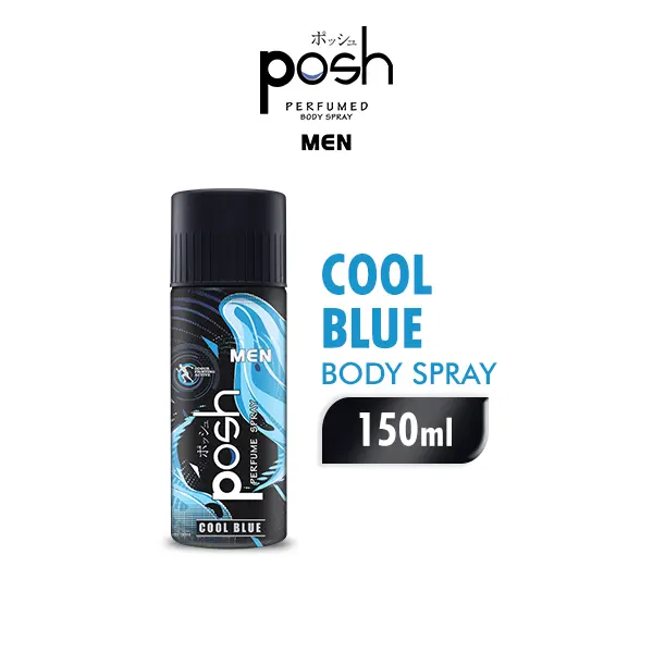 Posh Body Spray Men Cool Blue Botol 150ml x2 1