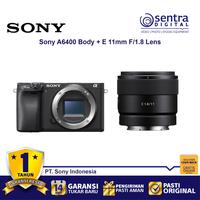 Gambar Sony Alpha A6400 (Body Only) With E 11mm F/1.8 Lens (SEL11F18) - BO dari Sentra Digital Kota Surabaya 1 Tokopedia