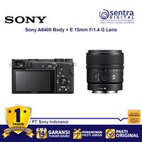 Gambar Sony Alpha A6400 (Body Only) With E 15mm F/1.4 G Lens (SEL15F14G) - BO dari Sentra Digital Kota Surabaya 2 Tokopedia