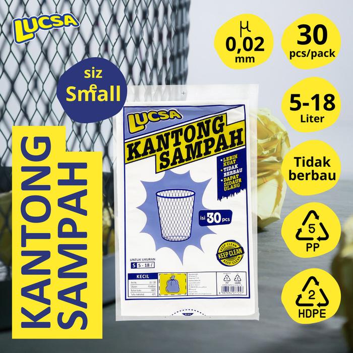 Gambar Kantong Sampah S 5-18L Plastik Sampah Bin Liner Garbage Bag Lucsa 130 dari KODAKI Mall Kota Administrasi Jakarta Utara Tokopedia
