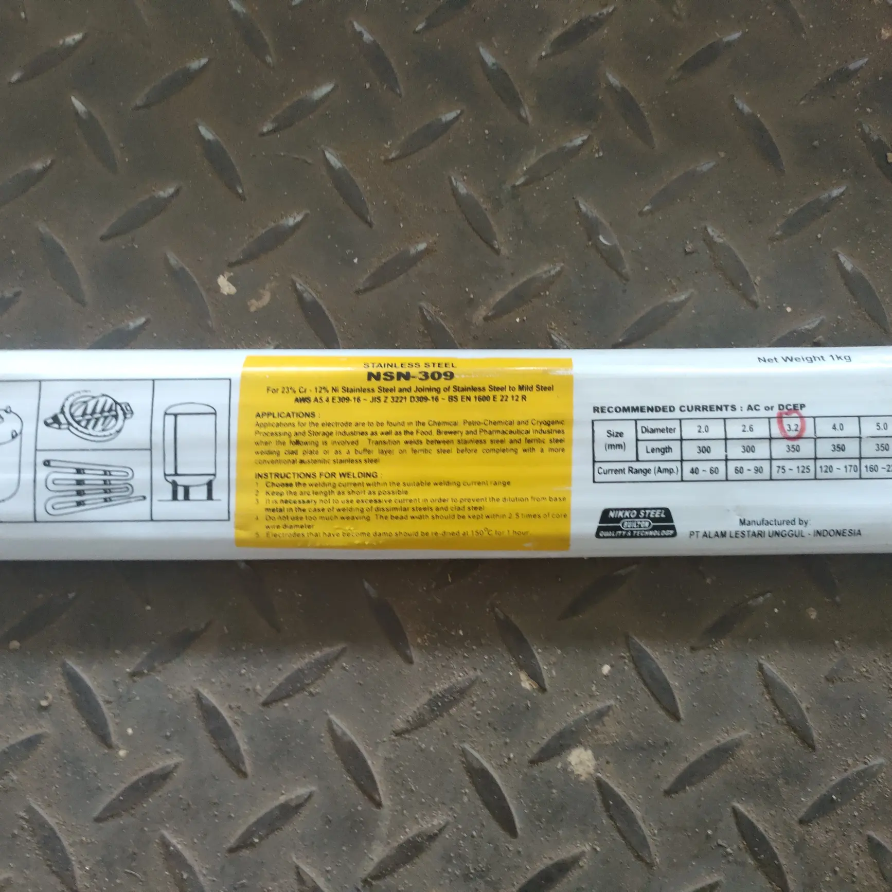 Kawat Las Stainless NSN 309 2.6 3.2