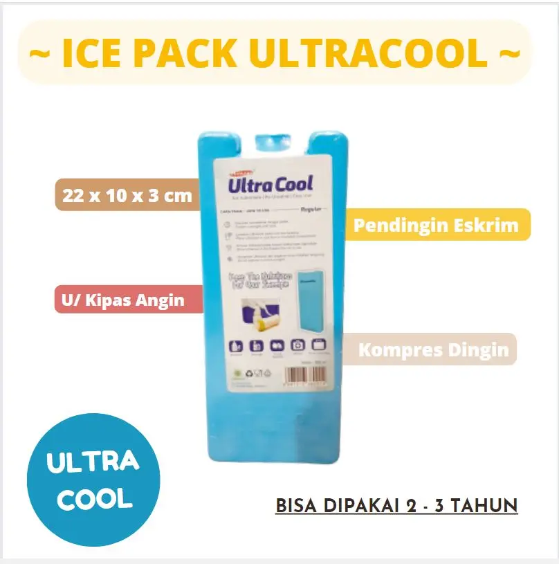Ice Pack Jual - harga ice pack gel - ultra cool Cooler Box 22x10x3