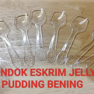 ISI 100PCS SENDOK ESKRIM PUDDING JELLY / SENDOK SEKOP BENING
