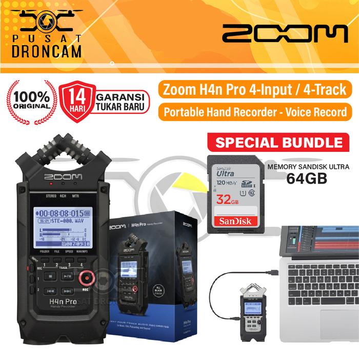 Gambar Zoom H4n Pro 4-Input / 4-Track Portable Hand Recorder - Voice Record - PAKET STANDARD dari Kamera Gadget Official Kota Administrasi Jakarta Pusat Tokopedia
