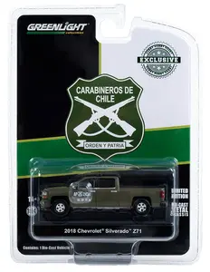 30384 GREENLIGHT 2018 CHEVROLET SILVERADO Z71 POLICE PICKUP DIECAST