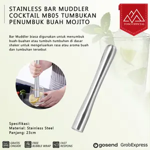 Stainless Bar Muddler Cocktail MB05 Tumbukan Penumbuk Buah Mojito