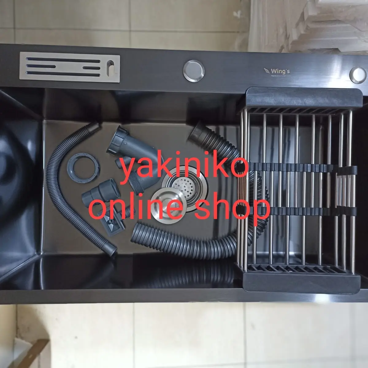kitchen sink wings 7545 black 1 lobang