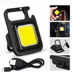 Gantungan Kunci Lampu LED Keychain Mini Senter LED USB Cas Portable