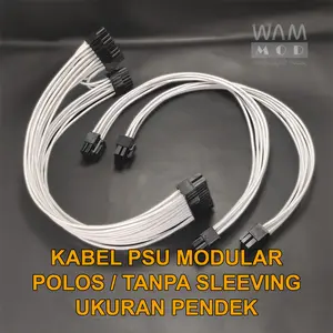WAMMOD COSTOM Kabel PSU MODULAR 24p 8p 6p Power SATA MOLEX - Non Sleeving - Cocok Untuk Casing Mini ITX m-ATX