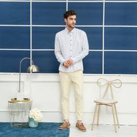 Gambar ALMANO Cassius Long Sleeve Modern Fit Shirt Navy - Putih, S dari Almano Kota Medan 4 Tokopedia