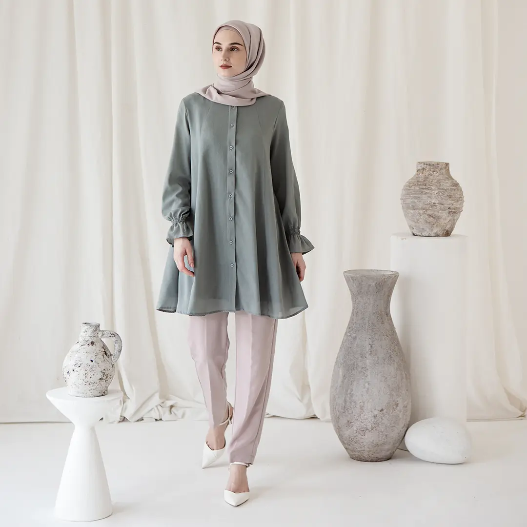 Maula Aska Label - Tunik dengan detail kerut pada lengan