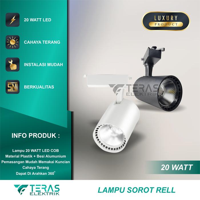 Jual Lampu sorot LED rel track light 20w Spotlight 20 Watt - Body Putih ...
