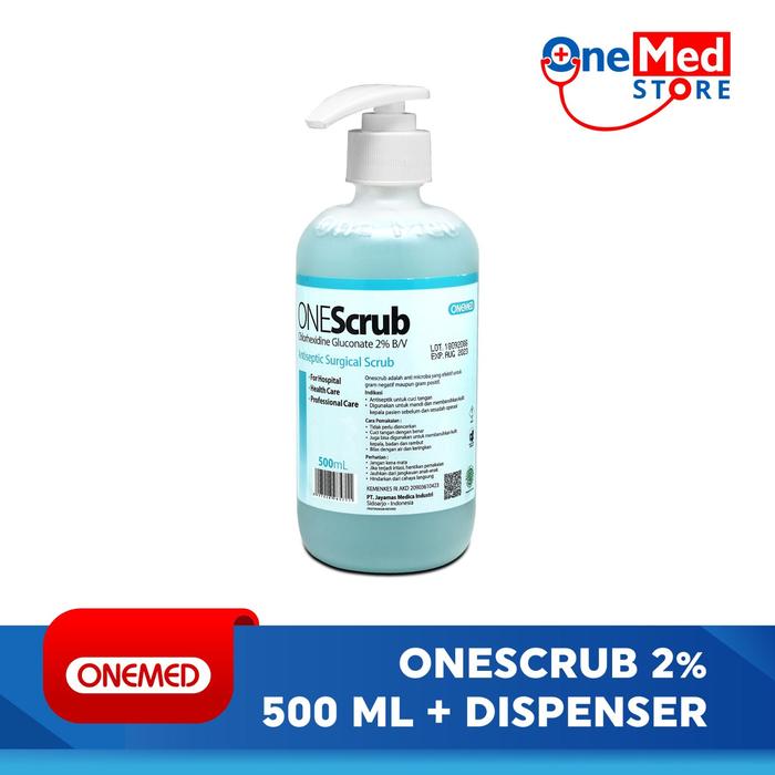 Gambar One Scrub OneMed 2% Hand Scrubs +dispenser 500ml dari Onemed Lampung Kota Bandar Lampung Tokopedia