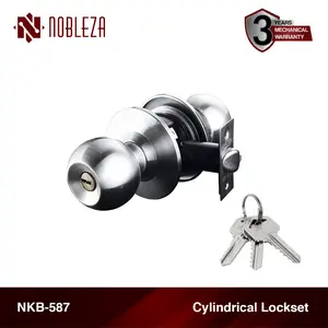 NOBLEZA Kunci Bulat Handle Gagang Pintu Kamar Mandi Stainless KBS-N785