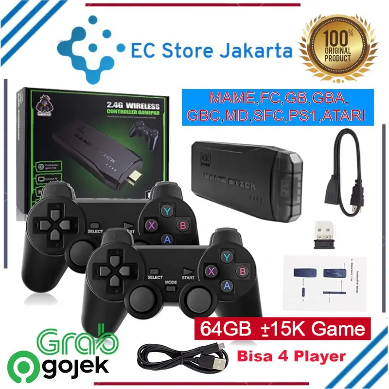 Game Stick 4K Game Console Wireless Gamepad HDMI TV Retro Video Game 0