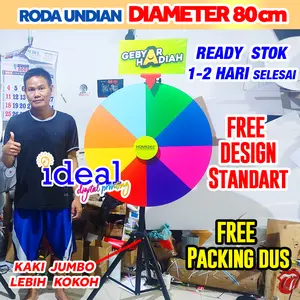 Roda undian / roda keberuntungan 80cm / wheel of fortune plus header