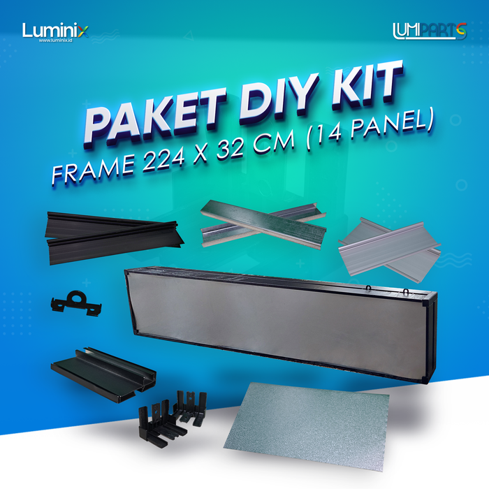 Gambar Paket DIY Box / Casing /Frame Running Text 224cm x 32cm (14 panel) dari Luminix Cipta Teknologi Kota Salatiga Tokopedia