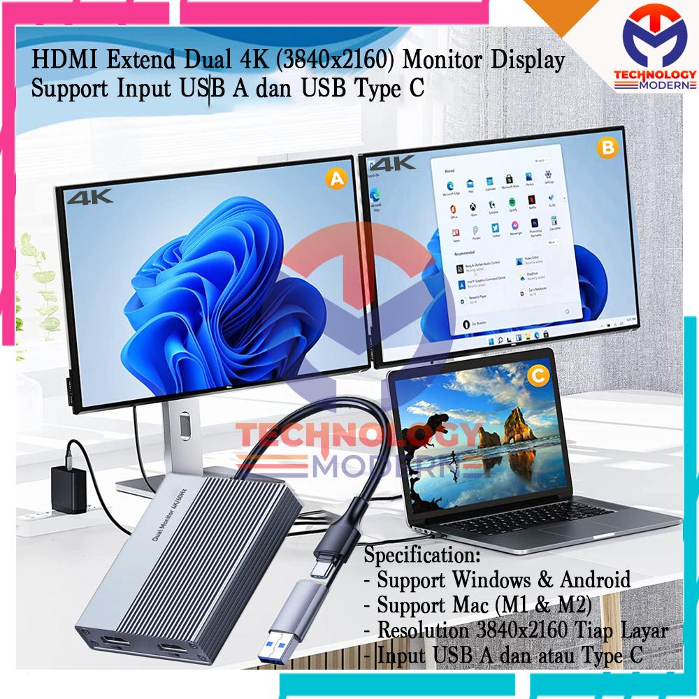 HDMI Extend 2 Monitor Display with Dual 4K HDMI Output (3840x2160)