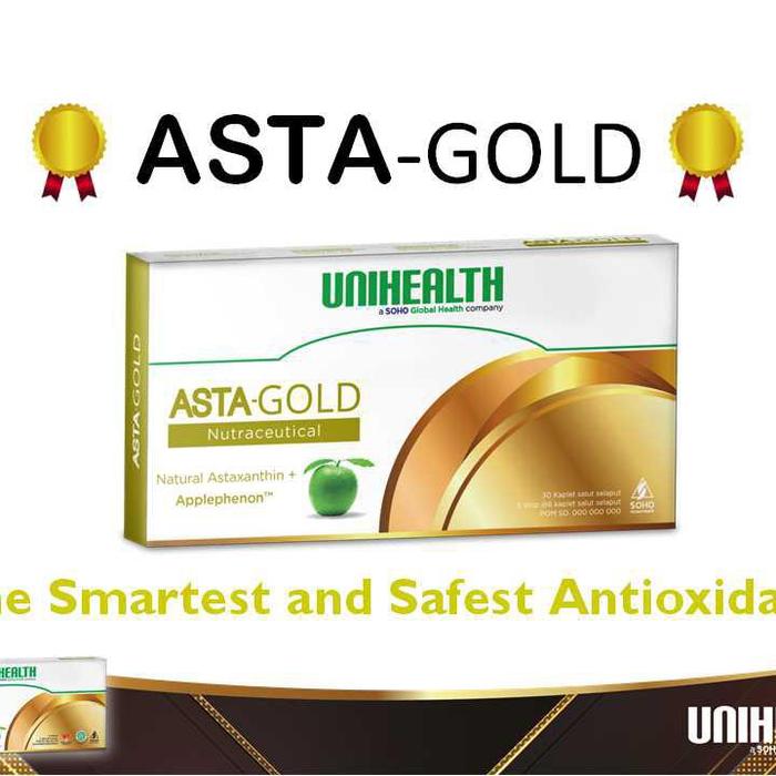 Jual Unihealth Asta-Gold Antioksidan Gold Standard Box 12 Kapsul dengan Astaxanthin 12 mg & Applephenon 250 mg untuk Kesehatan Tubuh - Kota Administrasi Jakarta Selatan - Supi31 Shop