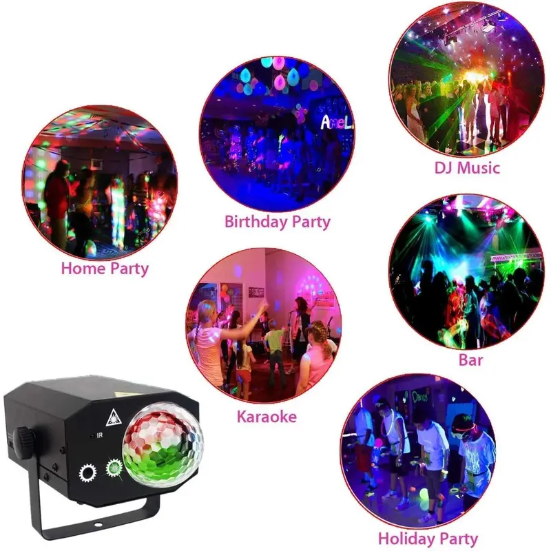 Lampu Proyektor Disco 16 Patterns 240V 10W with Remote 4