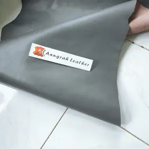 Kulit Sapi Asli jenis Fullgrain / Pori Warna Abu abu Ketebalan 1.5 mm