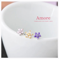 Gambar Amore Hana Titanium Anting Wanita Lapis Emas 18K Sepasang Perhiasan Earrings Stainless - White Silver dari Clairine Jewellery Kota Bandung 3 Tokopedia