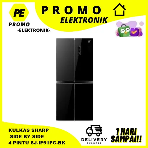 Gambar KULKAS 4 PINTU SHARP SJ-IF51PG-BK 472 L J-TECH INVERTER SJIF51PGBK - SJ-IF51PG-BK dari Kreasi Elektronik Kota Administrasi Jakarta Barat 4 Tokopedia