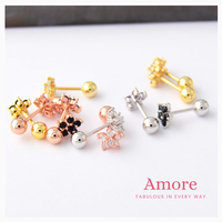 Gambar Amore Hana Titanium Anting Wanita Lapis Emas 18K Sepasang Perhiasan Earrings Stainless - White Silver dari Clairine Jewellery Kota Bandung 2 Tokopedia