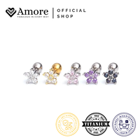 Gambar Amore Hana Titanium Anting Wanita Lapis Emas 18K Sepasang Perhiasan Earrings Stainless - White Silver dari Clairine Jewellery Kota Bandung 5 Tokopedia