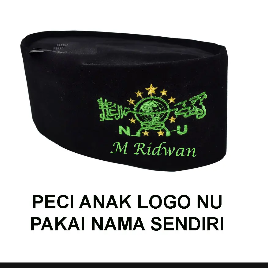 Peci Anak NU bordir nama kopiah anak NU bordir nama Peci Hitam